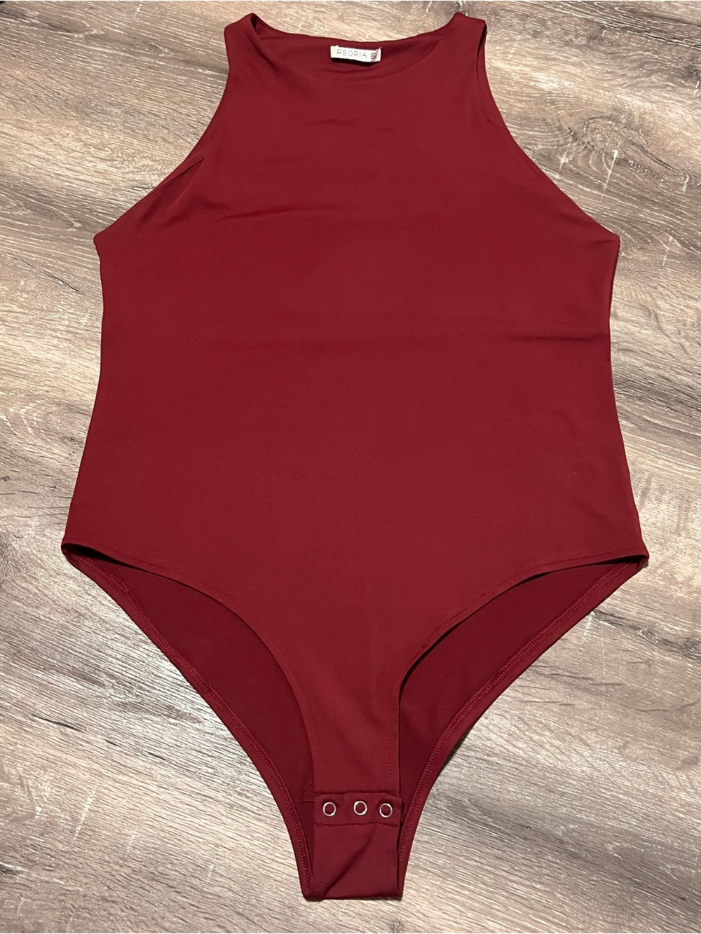 ReoRia Burgundy High-Neck Bodysuit